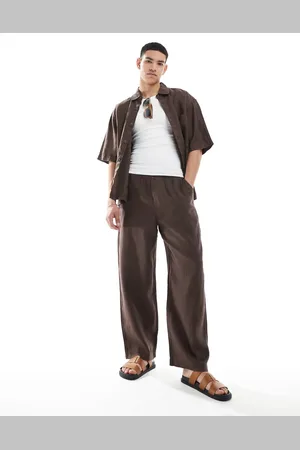 Pull&Bear – Hose in aus reinem Leinen, Kombiteil