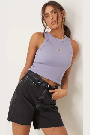 Calvin Klein – Bermuda-Shorts aus Denim in schwarzer Waschung