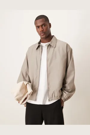ASOS – Leichte Oversize-Harrington-Jacke in Pilzbraun