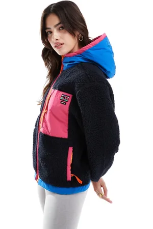 Superdry – Vintage – Jacke aus Sherpa-Fleece in Eclipse- mit Kapuze