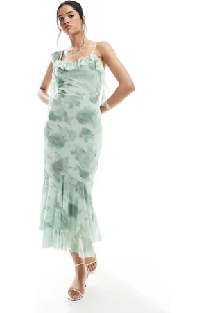 New Look – geblümtes, asymmetrisches Midikleid