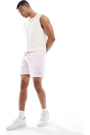 Ralph Lauren – Traveler – Gestreifte Seersucker-Badeshorts in mit Markenlogo und klassischem Schnitt