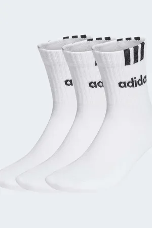 adidas – 3 Paar gepolsterte, halbhohe Crew-Socken in / Schwarz mit drei Streifen und linearem Detail