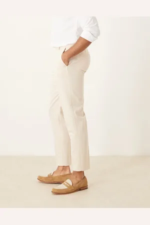 ASOS – Elegante, schmal zulaufende Hose in Steinbeige