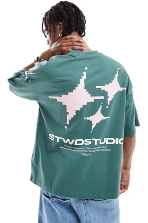 Pull&Bear – T-Shirt in mit „STWD“-Grafikprint hinten