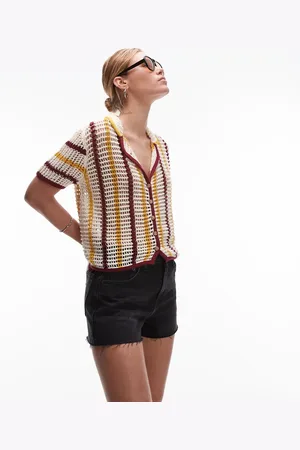 Topshop – Jeansshorts in verwaschenem mit A-Linien-Schnitt