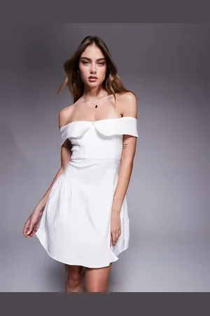 Vesper – Skater-Minikleid in mit umgeschlagenem Bardot-Ausschnitt