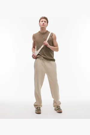 Topman – Jogginghose in Stein mit geradem Schnitt