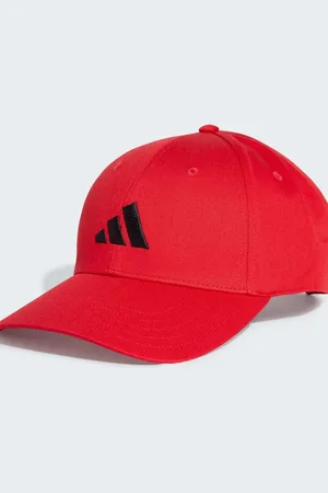 adidas – New – Baseballkappe in reinem Rubinrot / Schwarz mit Logo