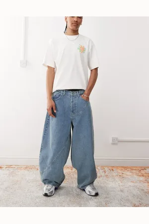 COLLUSION – Ballon-Jeans in mittelblauer Waschung