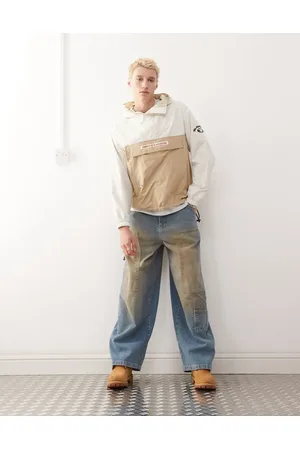 A Bathing Ape Aape by A Bathing Ape – Leichte, karierte Schlupfjacke in Beige