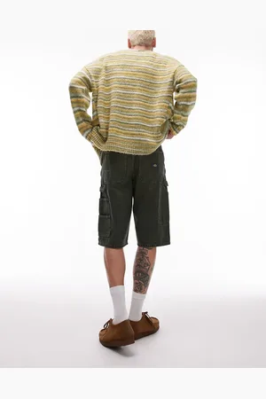 Dickies – Loose-Fit-Maler-Shorts aus Denim in gelbem Indigoblau