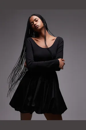 & OTHER STORIES – Minikleid in aus Jersey und Webstoff mit Ballonsaum
