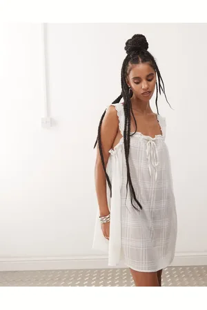 COLLUSION – Ausgestelltes Strandkleid in kariertem