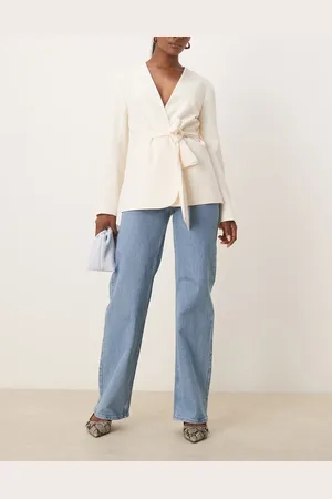 SELECTED Femme – Alice – Jeans aus hellblauem Denim mit weitem Bein