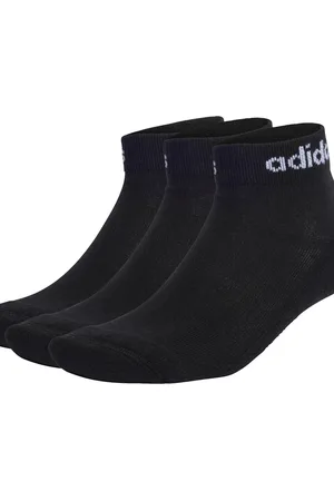adidas – Linear – 3 Paar gepolsterte Knöchelsocken in / Weiß