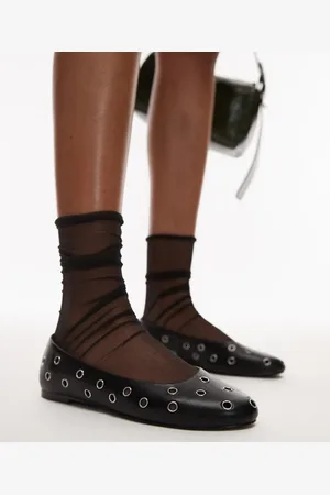 MANGO – Ballerinas aus Leder in mit Ösendetails