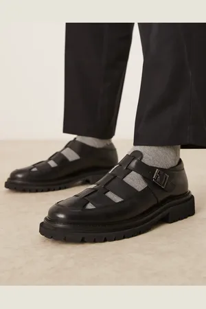 ASOS – Mary-Jane-Schuhe aus Leder in mit Profilsohle