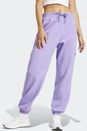 adidas – Essentials – Hose aus French Terry in / Weiß mit den drei Streifen und Bündchen