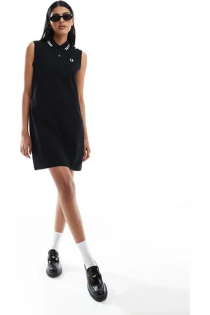 Fred Perry – Ärmelloses Kleid in mit zwei Zierstreifen