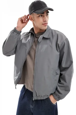 ASOS – Leichte Oversize-Harrington-Jacke in Anthrazit