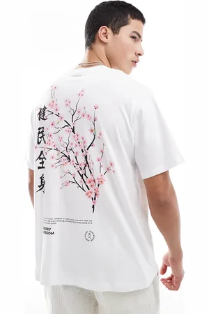 JACK & JONES – Oversize-T-Shirt in mit japanischem Blütenprint