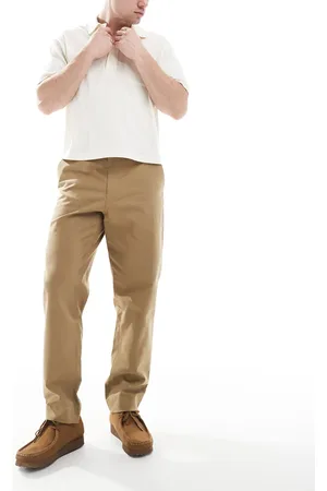 Farah – Hawtin – Schmal zulaufende Canvas-Hose in Beige