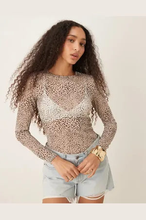AWARE – Mehrlagiges Oberteil aus zartem Jersey mit monochromem Punktemuster