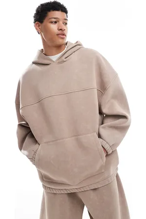 ASOS – Extremer Oversize-Kapuzenpullover in verwaschenem Beige, Kombiteil