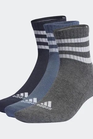 adidas – Sportswear – 3 Paar niedrig geschnittene, gepolsterte Socken in Legend Ink / Preloved Ink / Dunkelgrau mit den drei Streifen