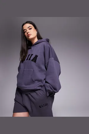 Kaiia Plus – Sweatshorts in Dunkelgrau, Kombiteil