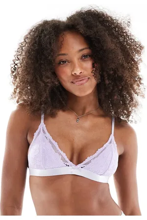 Cotton On Cotton On – Everyday – Wattiertes Triangel-Bustier in Lavendel mit Spitzenborte