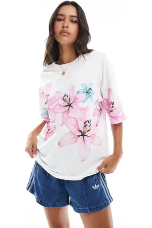Stradivarius – Oversize-T-Shirt mit Blumenprint