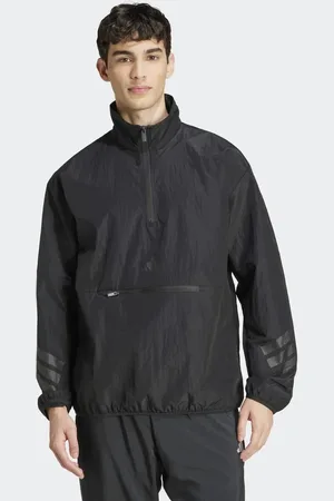 adidas – Future Icons – Gewebtes Sweatshirt in mit drei Streifen und kurzem Reißverschluss