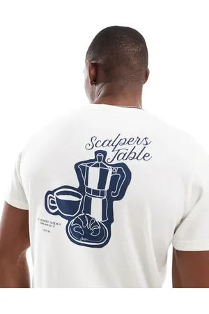 SCALPERS – T-Shirt in mit Kaffeetisch-Print