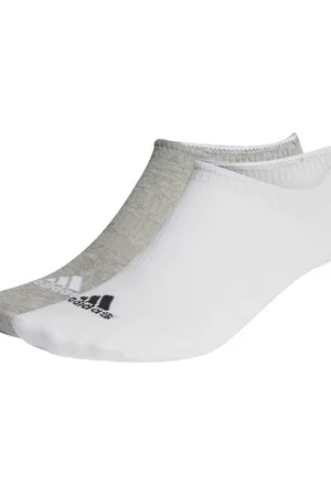 adidas – 3 Paar dünne, leichte Füßlinge in meliertem Mittelgrau / Weiß /
