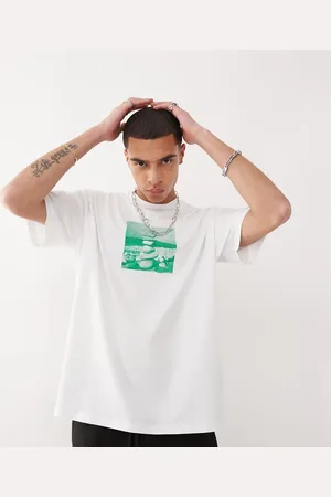 COLLUSION – Weißes Oversize-T-Shirt mit Frontprint