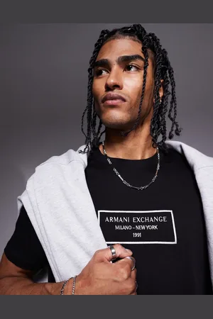 Armani Exchange – T-Shirt in mit kastenförmigem Logo
