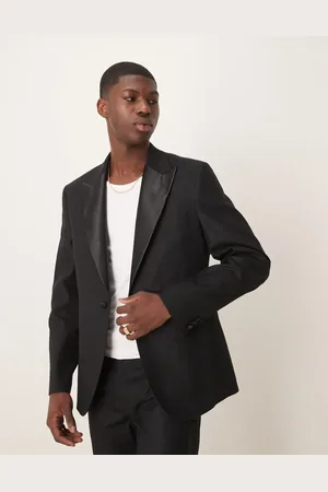 ASOS – Slim-Fit-Smokinghose aus Leinenmix in