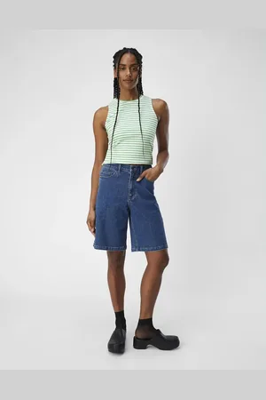 Object – Jeans-Shorts in Denim-Mittelblau