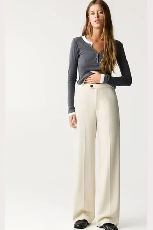 Pull&Bear – Elegante Hose in Buttergelb mit geradem Bein