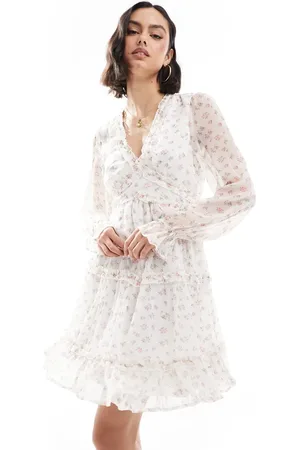 VERO MODA – Smilla – Mini-Hängerkleid in mit Rüschen und Blümchenmuster