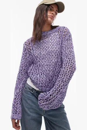 & OTHER STORIES – Pullover aus Häkelstrick in Flieder mit Zierband