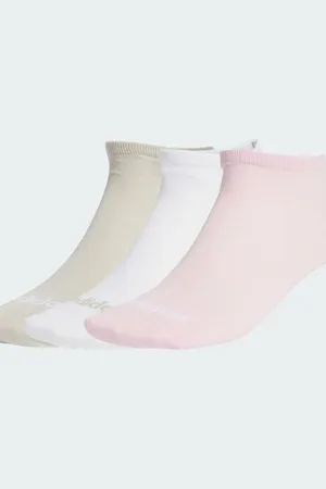 adidas – 3 Paar niedrig geschnittene, dünne Socken in / Beige / klares Rosa mit linearem Logo