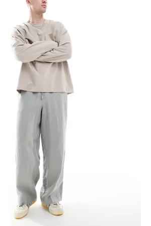 Cotton On Cotton On – Weit geschnittene Leinenhose in verwaschenem Military