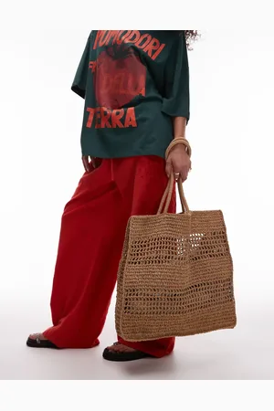 Topshop – Tania – Tragetasche aus Stroh in Natur