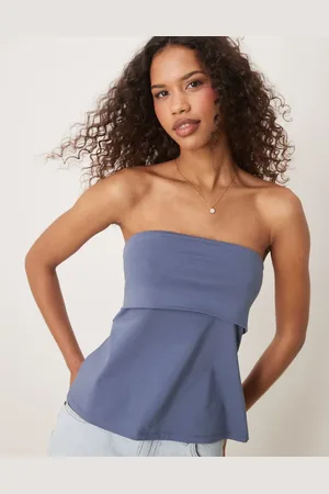 Abercrombie & Fitch – Longline-Schlauchoberteil in mit umgeschlagenem Ausschnitt