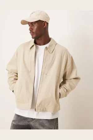 ASOS – Oversize-Harrington-Jacke in verwaschenem Steinbraun