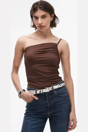 Topshop – Asymmetrisches Träger-Top aus Jersey in