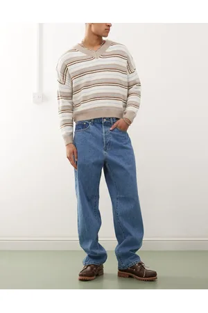 Obey – Klassische, weite Jeans in hellem Indigoblau